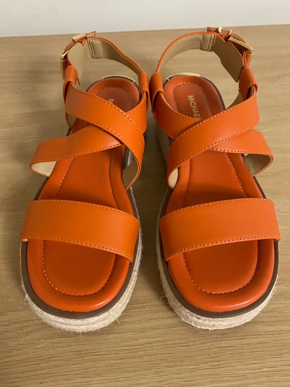 Orange Michael Kors Lynn Espadrille Sandals, 6.5